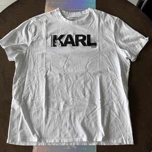 Karl Lagerfeld Men’s White T-Shirt tagged size XXL (fits like a large)